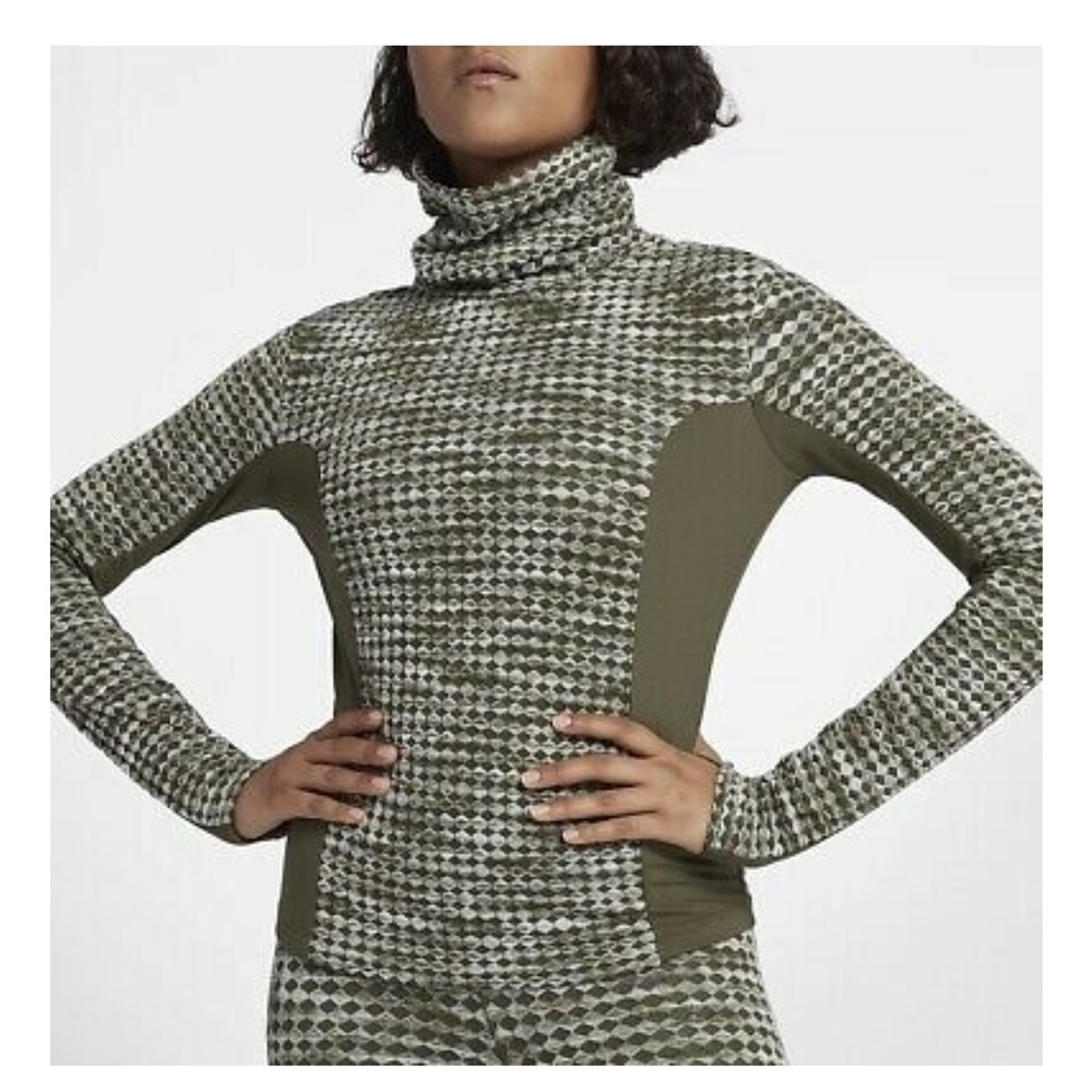 Nike Pro HyperWarm Long Sleeve Top Olive Green